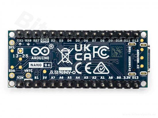 Arduino Nano R4 ABX00143 met voorgeïnstalleerde headerpins